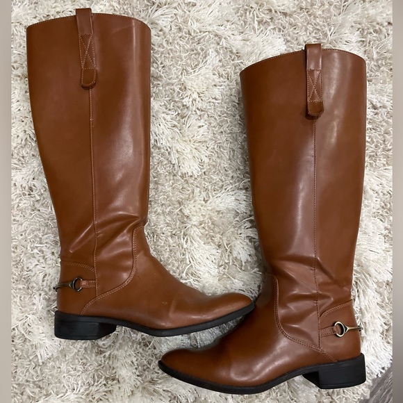 Sammy & Libby camel brown knee high riding boots with spurs - size 8 - Picture 9 of 9